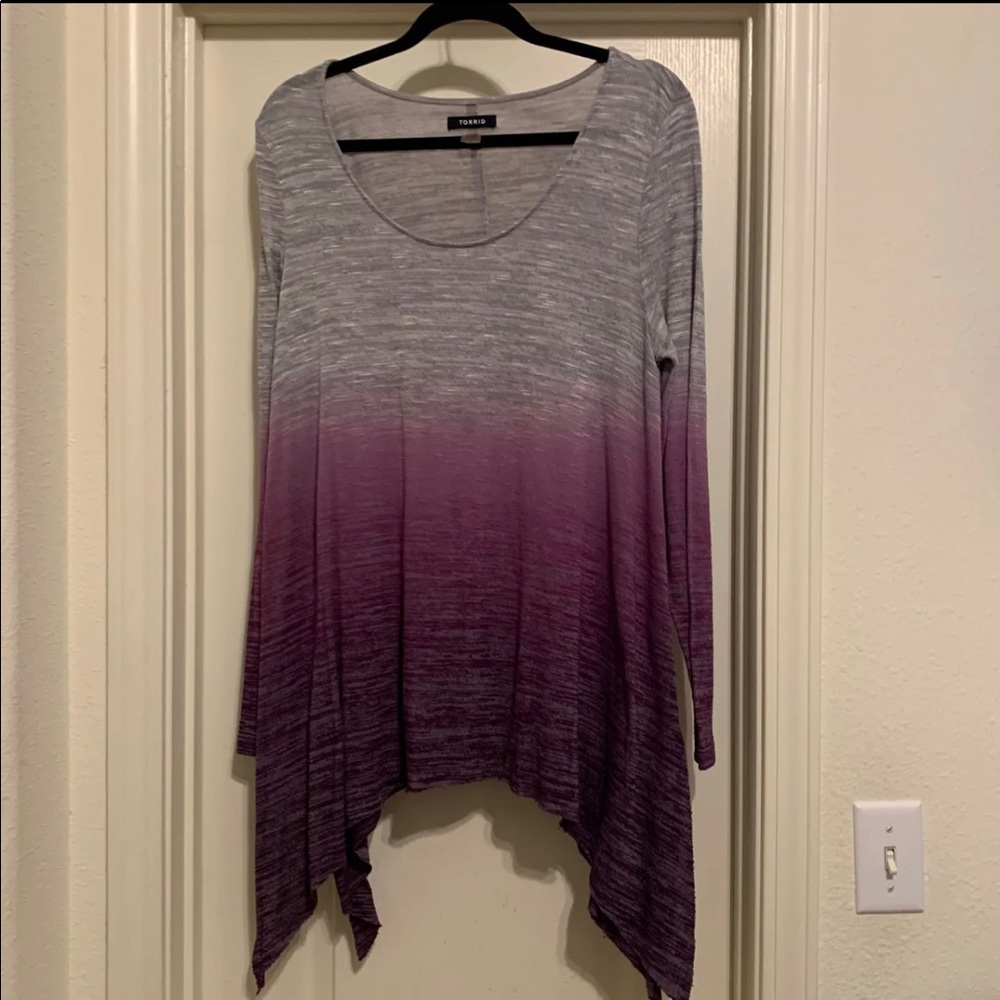 Torrid sweater gray and purple